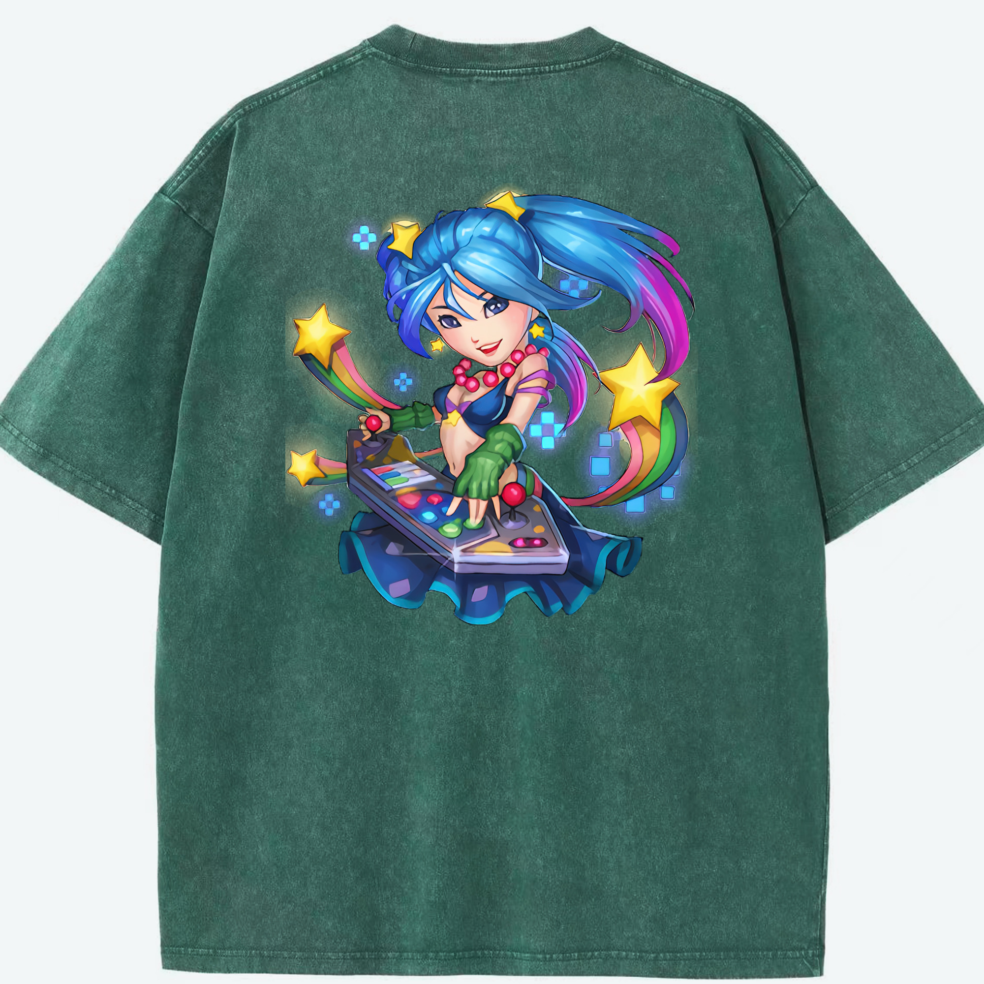 リーグ・オブ・レジェンド League of Legends LOL 綿100% ヴィンテージ風 半袖Tシャツ（背面プリント）